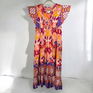 Anthropologie Maeve‎ The Cassandra Maxi Dress Woman Medium Floral Boho Festival